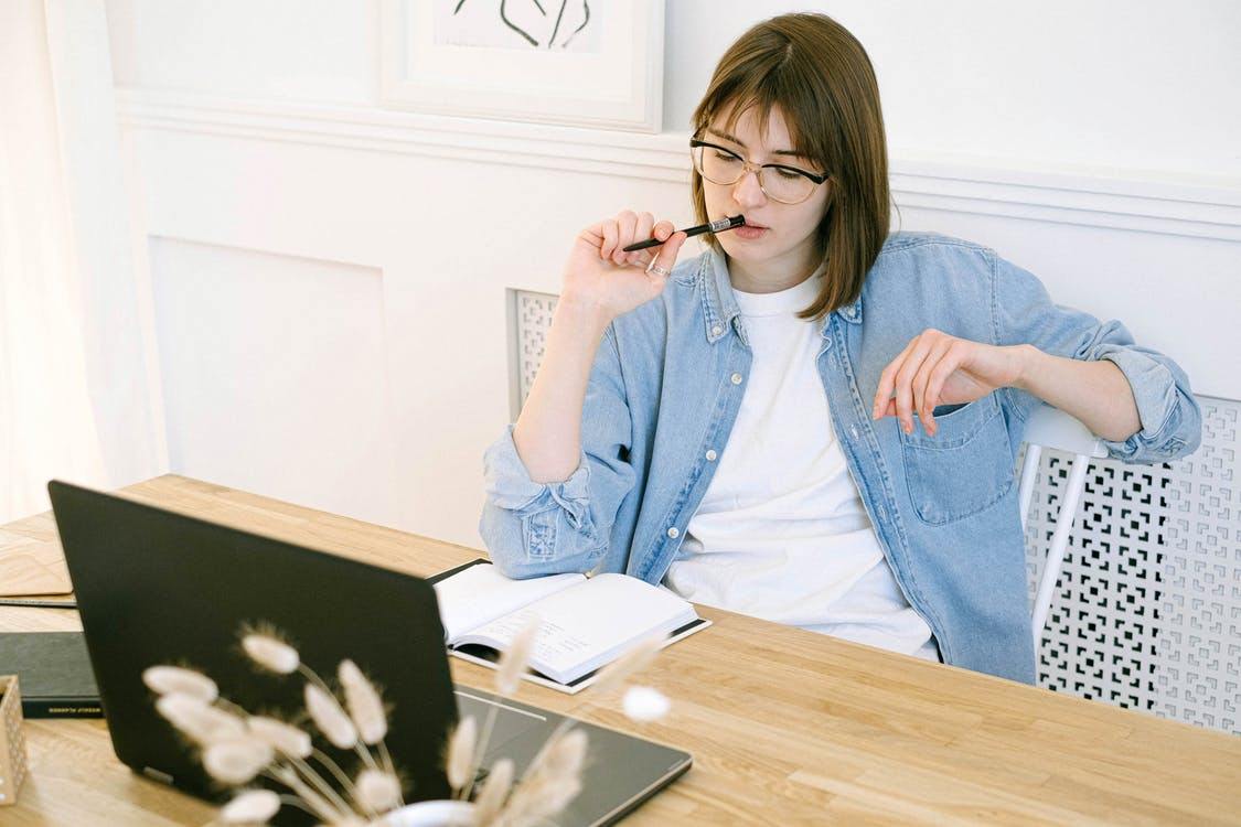 Woman working on content strategy