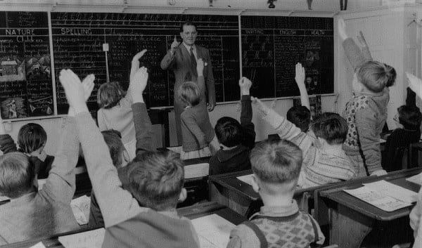 Children begging to be called on in class