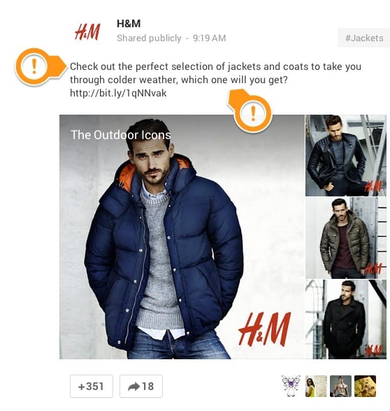H&M Google+ Post