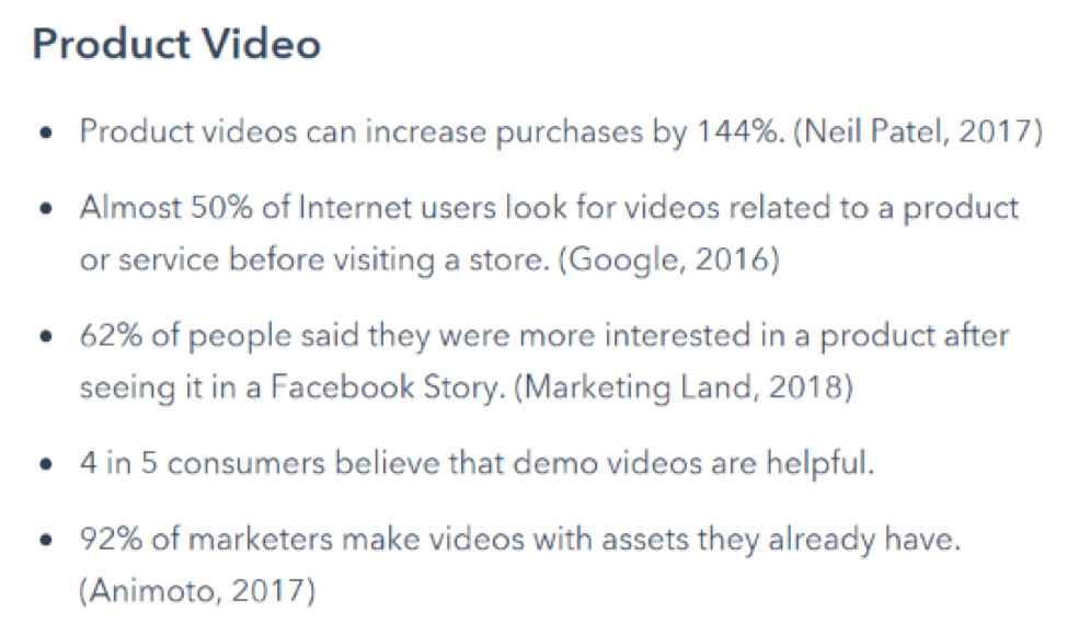 Product Video Stats from HubSpot
